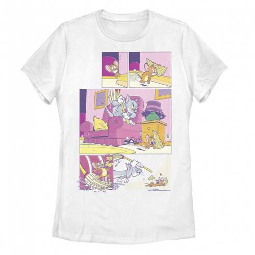 キャラクター Tシャツ 白色 ホワイト ジュニア キッズ Licensed Character Tom And Jerry Stealing Cheese Comic Panels Tee White Alittlepeaceofmind Co Uk