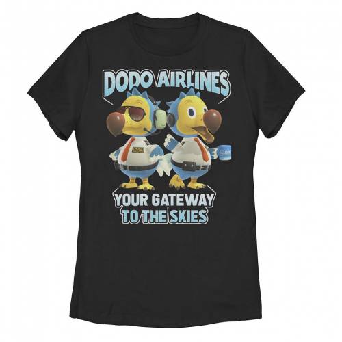 【★百貨店SALE★6/11夜夜中2時迄】文字記号 プルオーバー 黒いこと 黒いこと 【 LICENSED CHARACTER ANIMAL CROSSING DODO AIRLINES YOUR GATEWAY TO THE SKIES TEE / BLACK 】 キッズ もの言う花 マタニティ トップス カットソー