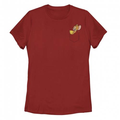 【★百貨店SALE★6/11夜夜中2時迄】文字記号 プルオーバー 赤 赤いこと 【 LICENSED CHARACTER TOM AND JERRY POCKET TEE / RED 】 キッズ もの言う花 マタニティ トップス カットソー