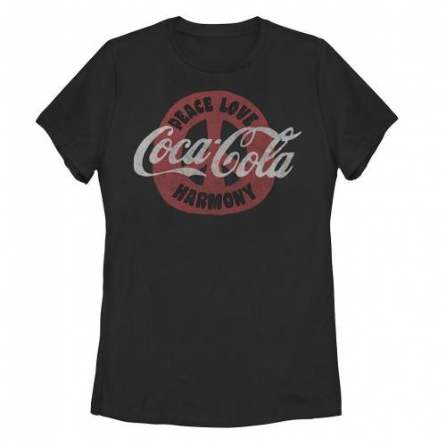 【★百貨店SALE★6/11夜夜中2時迄】文字記号 プルオーバー 黒いこと 黒いこと 【 LICENSED CHARACTER COCA COLA 70S PEACE SIGN TEE / BLACK 】 キッズ もの言う花 マタニティ トップス カットソー