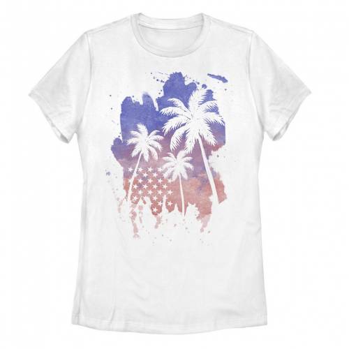 【★百貨店SALE★6/11夜夜中2時迄】プルオーバー 白いこと 白いこと 【 UNBRANDED PALM TREE AMERICAN FLAG SILHOUETTE TEE / WHITE 】 キッズ もの言う花 マタニティ トップス カットソー