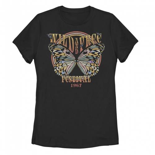 【★Fashion THE SALE★7/12午前10時迄】ワイルド フリー Tシャツ 黒色 ブラック FESTIVAL" 【 UNBRANDED WILD AND FREE BUTTERFLY TEE / BLACK 】 キッズ ベビー マタニティ トップス カットソー画像