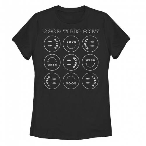 【★百貨店SALE★6/11夜夜中2時迄】グラフィック プルオーバー 黒いこと 黒いこと 【 UNBRANDED GOOD VIBES ONLY SMILEY FACES GRAPHIC TEE / BLACK 】 キッズ もの言う花 マタニティ トップス カットソー