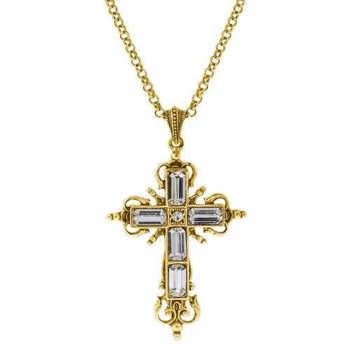 ネックレス 【 SYMBOLS OF FAITH SIMULATED CRYSTAL CROSS PENDANT NECKLACE / 】 ジュエリー アクセサリー レディースジュエリー ペンダント|スニケス