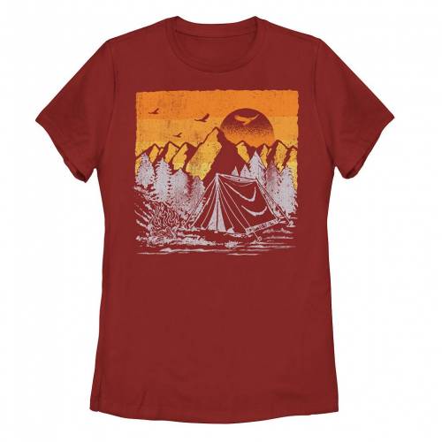 【★百貨店SALE★6/11夜夜中2時迄】プルオーバー 赤 赤いこと 【 UNBRANDED CAMPING MOUNTAIN RANGE TONAL POSTER TEE / RED 】 キッズ もの言う花 マタニティ トップス カットソー