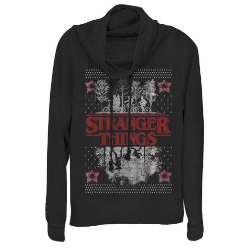 キャラクター クリスマス トレーナー 黒色 ブラック ジュニア キッズ Licensed Character Netflix Stranger Things Ugly Christmas Sweater Style Cowl Neck Pullover Black Msselectronics Gr