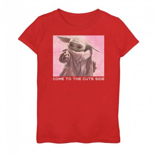 キャラクター Tシャツ 赤 レッド スターウォーズ ジュニア キッズ Red Licensed Character The Mandalorian Child Come To Cute Side Poster Tee Alittlepeaceofmind Co Uk