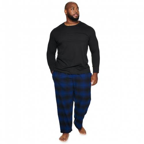 お得セット Set Sleep Pants Flannel Tee Crewneck Life For Goods Sonoma メンズ 大きめ ブラック 黒色 ブルー 青色 Tシャツ Blue Plaid Black ナイトウェア ルームウェア Williamsav Com