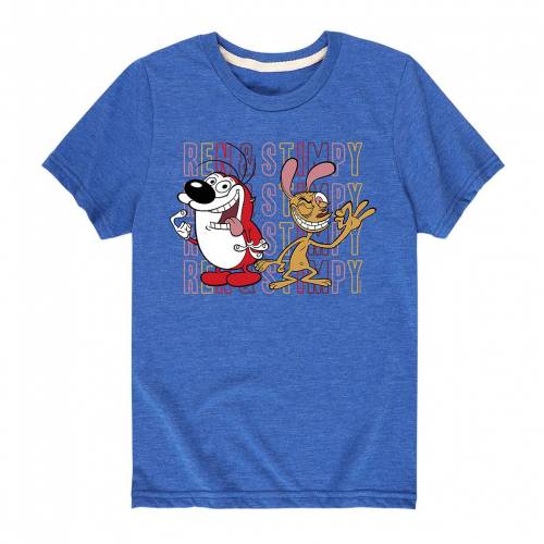 キャラクター Tシャツ 青色 ブルー ジュニア キッズ Licensed Character Nickelodeon Ren Stimpy Stacked Words Tee Blue Theconnect Co Zw