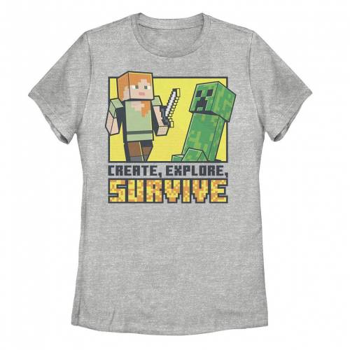 【★百貨店SALE★6/11夜夜中2時迄】文字記号 プルオーバー ギョリュウモドキ 【 LICENSED CHARACTER MINECRAFT CREATE EXPLORE SURVIVE PORTRAIT TEE / ATHLETIC HEATHER 】 キッズ もの言う花 マタニティ トップス カットソー
