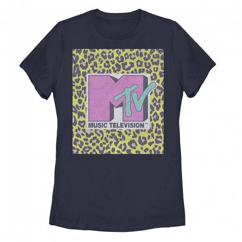 【★百貨店SALE★6/11夜夜中2時迄】文字記号 ロゴタイプ プルオーバー 紺色 米国海軍 【 LICENSED CHARACTER MTV MUSIC TELEVISION NEON CHEETAH BLOCK LOGO TEE / NAVY 】 キッズ もの言う花 マタニティ トップス カットソー