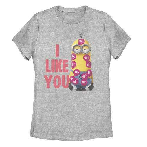【★百貨店SALE★6/11夜夜中2時迄】文字記号 プルオーバー ギョリュウモドキ 【 LICENSED CHARACTER MINIONS I LIKE YOU HEART STICKERS PORTRAIT TEE / ATHLETIC HEATHER 】 キッズ もの言う花 マタニティ トップス カットソー