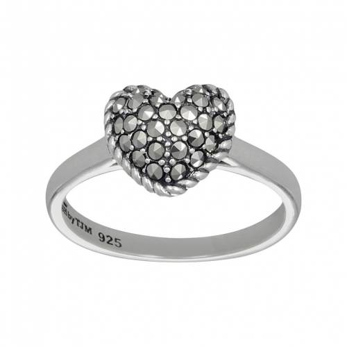 銀色 シルバー 黒色 ブラック 【 LAVISH BY TJM STERLING SILVER HEART RING / BLACK 】 ジュエリー アクセサリー レディースジュエリー 指輪 リング