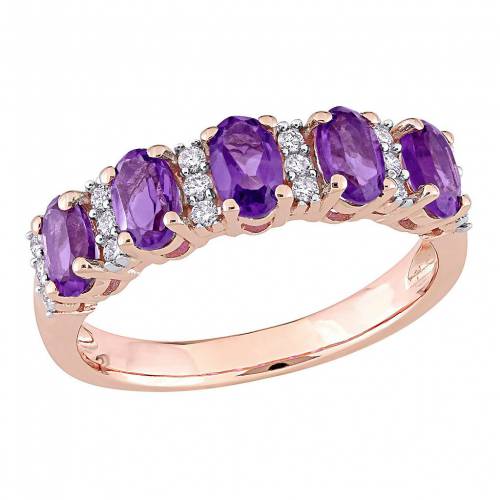 ローズ ゴールド ダイヤモンド & T.W. 【 STELLA GRACE 14K ROSE GOLD AMETHYST 1/6 CARAT DIAMOND RING / 10K ROSE GOLD 】 ジュエリー アクセサリー レディースジュエリー 指輪 リング