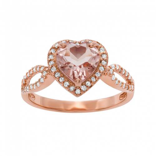 桜色 ゴールド シルヴァー しろがね色 純白 白さ 桜色 Rose Silver Pink Designs By Gioelli 14k Gold Over Simulated Morganite And Labcreated White Sapphire Heart Halo Ring Musiciantuts Com