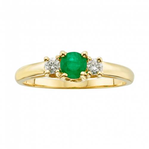 コレクション ゴールド ダイヤモンド 緑 グリーン & 6CT. T.W. 【 THE REGAL COLLECTION 14K GOLD GENUINE EMERALD 1/6-CT. IGL CERTIFIED DIAMOND 3-STONE RING / GREEN 】 ジュエリー アクセサリー レディースジュエリー 指