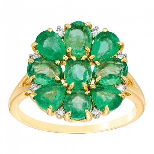 ゴールド ダイヤモンド & 【 GEMMINDED 10K GOLD EMERALD DIAMOND ACCENT RING / 10K GOLD 】 ジュエリー アクセサリー レディースジュエリー 指輪 リング｜スニケス