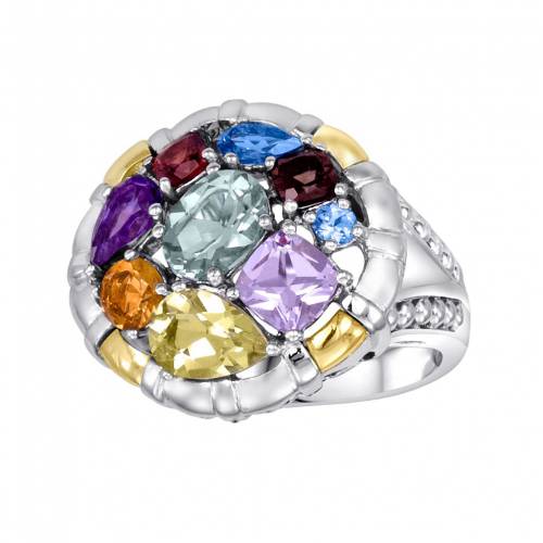 ゴールド 銀色 シルバー 【 UNBRANDED 14K GOLD OVER SILVER AND STERLING GEMSTONE ROUND FRAME RING / MULTI NONE 】 ジュエリー アクセサリー レディースジュエリー 指輪 リング|スニケス