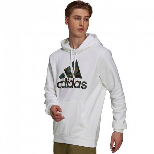 アディダス 合鴨見なり フーディー パーカー 白さ 紅毛 大きめ Adidas Essentials Camo Badge Of Sport Hoodie White Filmmakers Pro Br