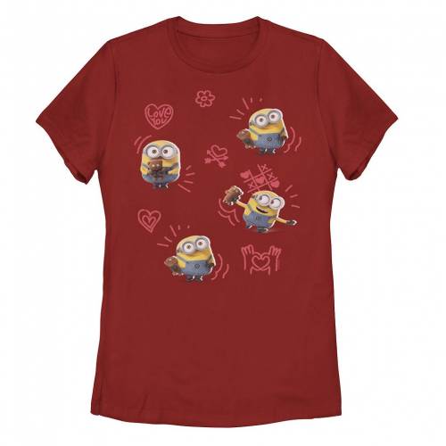 【★百貨店SALE★6/11夜夜中2時迄】文字記号 プルオーバー 赤 赤いこと 【 LICENSED CHARACTER MINIONS COLLAGE PORTRAIT TEE / RED 】 キッズ もの言う花 マタニティ トップス カットソー