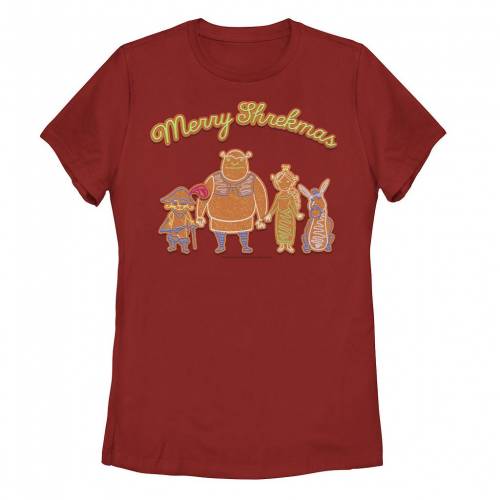 【★百貨店SALE★6/11夜夜中2時迄】文字記号 プルオーバー 赤 赤いこと 【 LICENSED CHARACTER SHREK MERRY SHREKMAS GROUP SHOT HOLIDAY COOKIES PORTRAIT TEE / RED 】 キッズ もの言う花 マタニティ トップス カットソー