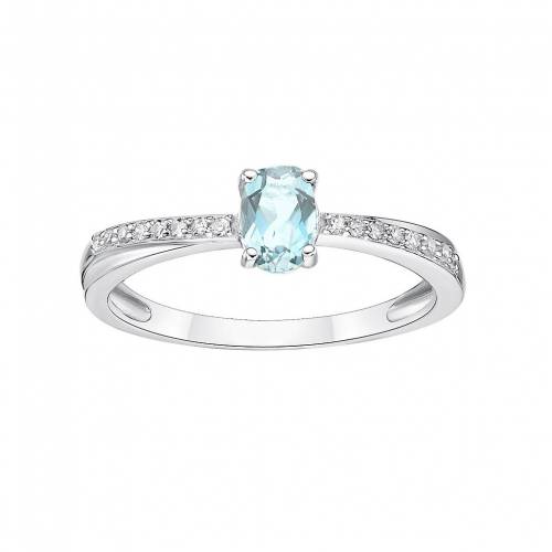 白色 ホワイト ゴールド アクアマリン ダイヤモンド & 【 GEMMINDED 10K WHITE GOLD AQUAMARINE DIAMOND ACCENT RING / 10K WHGOLD 】 ジュエリー アクセサリー レディースジュエリー 指輪 リング