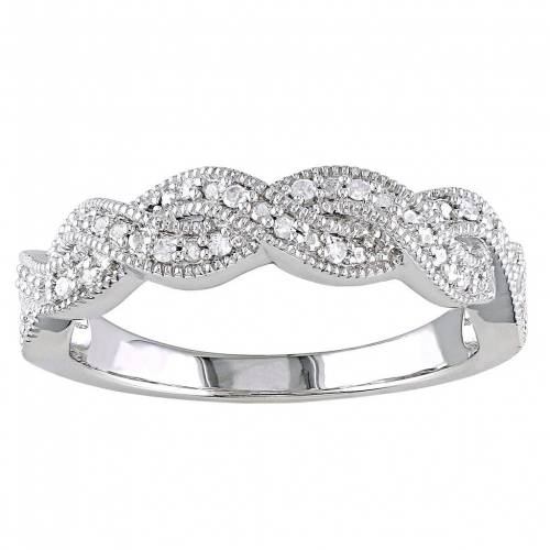 銀色 シルバー ダイヤモンド T.W. 【 STELLA GRACE STERLING SILVER 1/10 CARAT DIAMOND INFINITY RING / STERLING SILVER 】 ジュエリー アクセサリー レディースジュエリー 指輪 リング