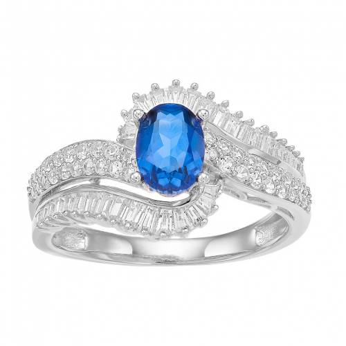 白色 ホワイト ゴールド ダイヤモンド & T.W. 【 UNBRANDED 10K WHITE GOLD SAPPHIRE 1/2 CARAT DIAMOND BYPASS RING / 10K WHGOLD 】 ジュエリー アクセサリー レディースジュエリー 指輪 リング
