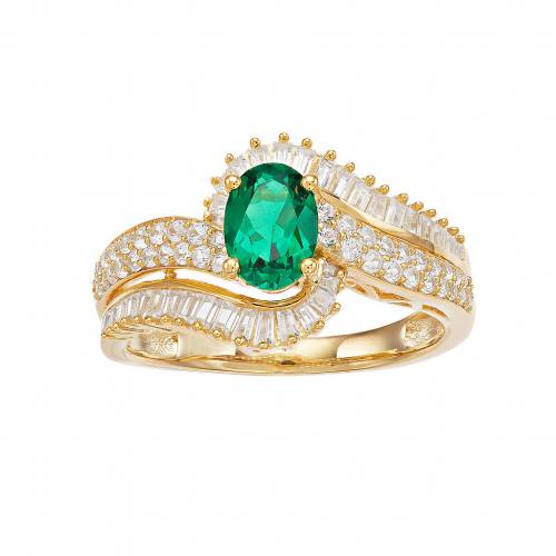 ゴールド ダイヤモンド & T.W. 【 UNBRANDED 10K GOLD EMERALD 1/2 CARAT DIAMOND SWIRL RING / 10K GOLD 】 ジュエリー アクセサリー レディースジュエリー 指輪 リング