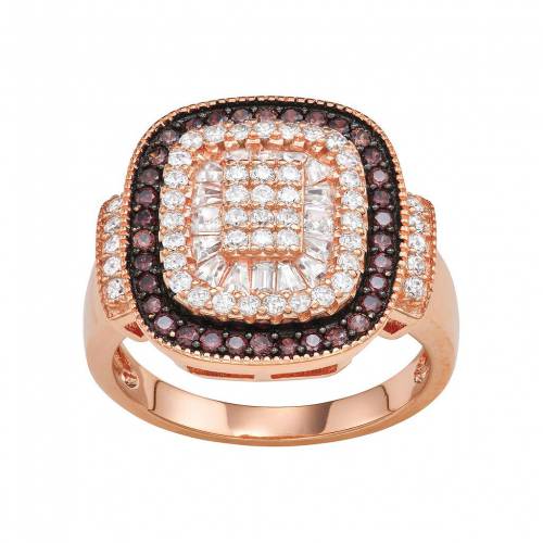 ローズ ゴールド 銀色 シルバー 【 DESIGNS BY GIOELLI 14K ROSE GOLD PLATED SILVER MOCHA CUBIC ZIRCONIA RING / ROSE GOLD PLATED 】 ジュエリー アクセサリー レディースジュエリー 指輪 リング