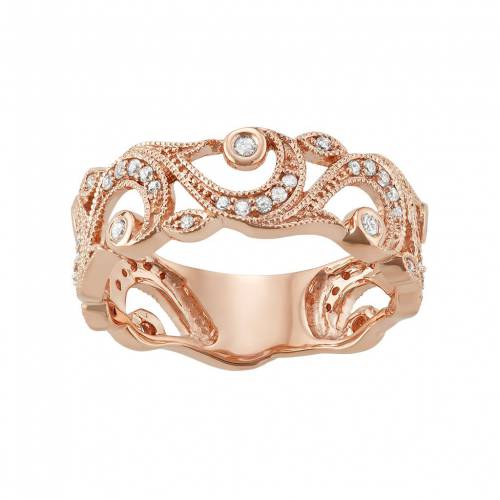 ローズ ゴールド ダイヤモンド T.W. 【 UNBRANDED 10K ROSE GOLD 1/4 CARAT DIAMOND FILIGREE RING / 10K RGOLD 】 ジュエリー アクセサリー レディースジュエリー 指輪 リング