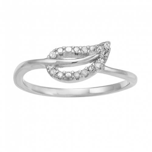 インフィールド 0 10 Unbranded Carat Tw Diamond Leaf Ring Sterling Musiciantuts Com