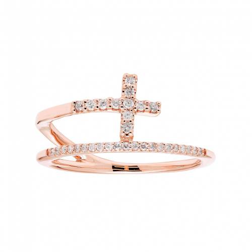 ゴールド ダイヤモンド T.W. 【 UNBRANDED 10K GOLD 1/6 CARAT DIAMOND CROSS RING / 】 ジュエリー アクセサリー レディースジュエリー 指輪 リング｜スニケス