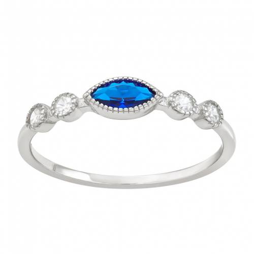 銀色 シルバー 青色 ブルー & 【 UNBRANDED STERLING SILVER LAB-CREATED BLUE SPINEL CUBIC ZIRCONIA RING / 】 ジュエリー アクセサリー レディースジュエリー 指輪 リング｜スニケス