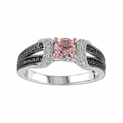 銀色 シルバー ダイヤモンド & T.W. 【 STELLA GRACE STERLING SILVER MORGANITE 1/4 CARAT DIAMOND SPLIT SHANK RING / 】 ジュエリー アクセサリー レディースジュエリー 指輪 リング|スニケス