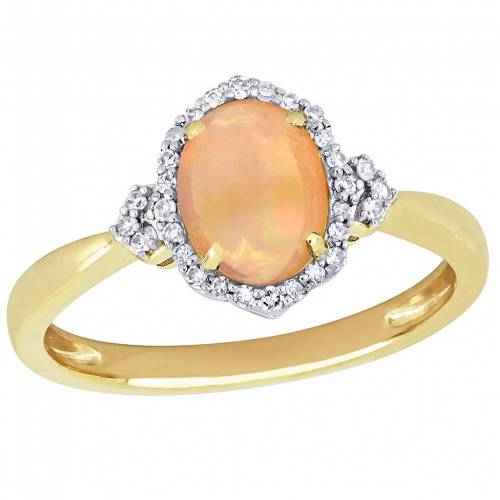 ゴールド ダイヤモンド T.W. & 【 STELLA GRACE 10K GOLD 1/8 CARAT DIAMOND ETHIOPIAN OPAL RING / 10K GOLD 】 ジュエリー アクセサリー レディースジュエリー 指輪 リング