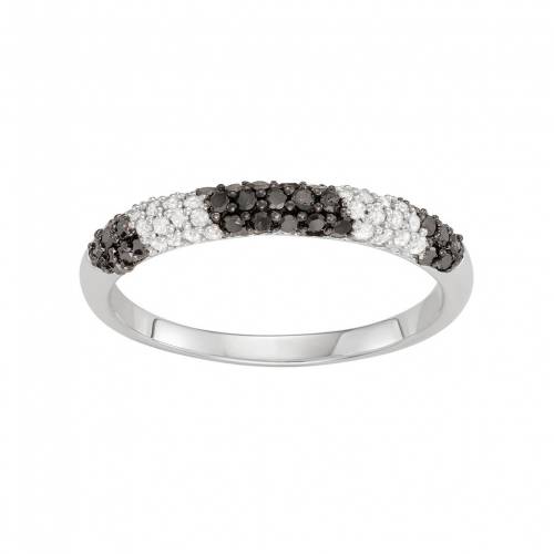銀色 シルバー 黒色 ブラック 白色 ホワイト ダイヤモンド T.W. & 【 UNBRANDED STERLING SILVER 1/2 CARAT BLACK WHITE DIAMOND RING / 】 ジュエリー アクセサリー レディースジュエリー 指輪 リング|スニケス