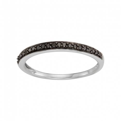 白色 ホワイト ゴールド 黒色 ブラック ダイヤモンド T.W. 【 UNBRANDED 14K WHITE GOLD 1/10 CARAT BLACK DIAMOND STACK RING / 14K WHGOLD 】 ジュエリー アクセサリー レディースジュエリー 指輪 リング