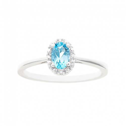 銀色 シルバー 青色 ブルー ダイヤモンド & 【 CELEBRATION GEMS STERLING SILVER BLUE TOPAZ DIAMOND ACCENT OVAL HALO RING / 】 ジュエリー アクセサリー レディースジュエリー 指輪 リング