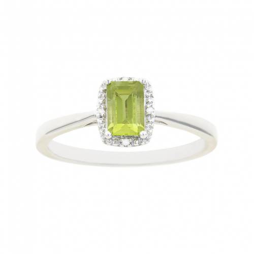 銀色 シルバー ダイヤモンド & 【 CELEBRATION GEMS STERLING SILVER PERIDOT DIAMOND ACCENT RECTANGLE HALO RING / 】 ジュエリー アクセサリー レディースジュエリー 指輪 リング