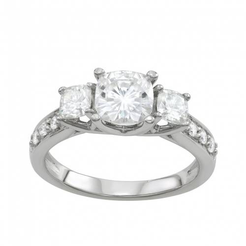 白色 ホワイト ゴールド & T.W. 【 CHARLES & COLVARD 14K WHITE GOLD 2 1/8 CARAT LAB-CREATED MOISSANITE 3-STONE RING / 14K WHGOLD 】 ジュエリー アクセサリー レディースジュエリー 指輪 リング