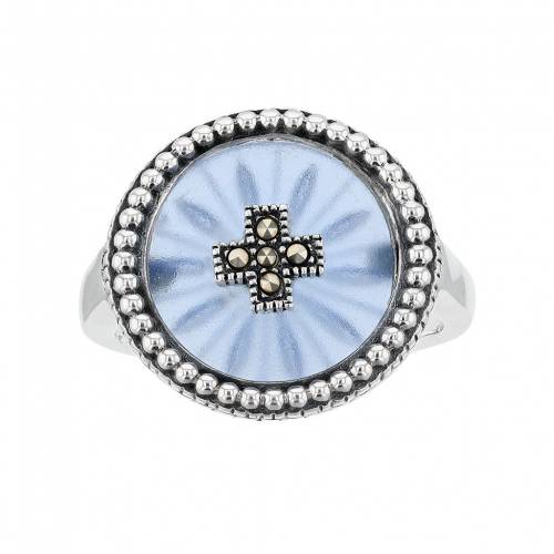 銀色 シルバー 青色 ブルー & 【 LAVISH BY TJM STERLING SILVER BLUE SUNRAY CRYSTAL MARCASITE RING / STERLING SILVER 】 ジュエリー アクセサリー レディースジュエリー 指輪 リング
