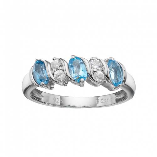 銀色 シルバー 青色 ブルー 白色 ホワイト & 【 GEMMINDED STERLING SILVER BLUE WHITE TOPAZ RING / 】 ジュエリー アクセサリー レディースジュエリー 指輪 リング