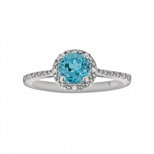 銀色 シルバー 青色 ブルー ダイヤモンド 【 CELEBRATION GEMS STERLING SILVER BLUE TOPAZ AND DIAMOND ACCENT FRAME RING / 】 ジュエリー アクセサリー レディースジュエリー 指輪 リング|スニケス
