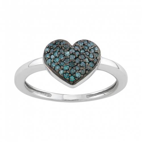 青色 ブルー 銀色 シルバー T.W. 【 UNBRANDED 1/4 CARAT BLUE DIAMONDS HEART SHAPE RING / SILVER TONE 】 ジュエリー アクセサリー レディースジュエリー 指輪 リング