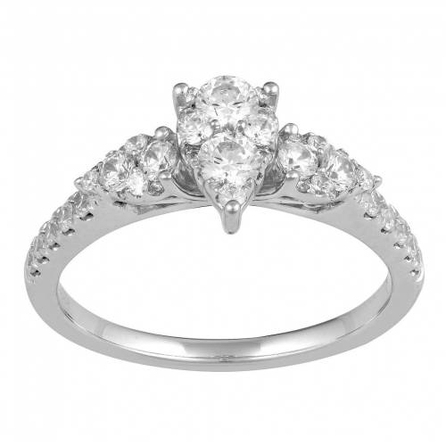 銀色 シルバー ダイヤモンド T.W. 【 UNBRANDED STERLING SILVER 3/4 CARAT DIAMOND CLUSTER ENGAGEMENT RING / STERLING SILVER 】 ジュエリー アクセサリー レディースジュエリー 指輪 リング