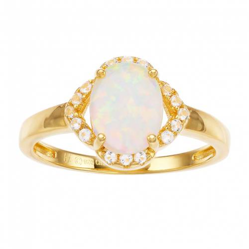 ゴールド 銀色 シルバー 【 GEMMINDED 18K GOLD OVER SILVER LAB-CREATED OPAL RING / GOLD TONE 】 ジュエリー アクセサリー レディースジュエリー 指輪 リング|スニケス