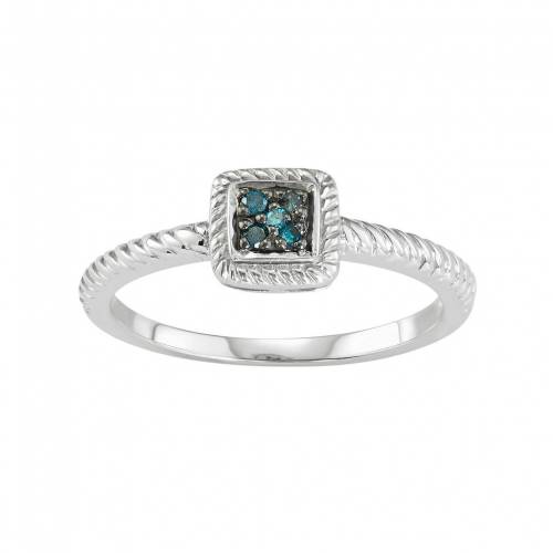 銀色 シルバー 青色 ブルー ダイヤモンド 【 UNBRANDED STERLING SILVER BLUE DIAMOND ACCENT TWIST HALO RING / 】 ジュエリー アクセサリー レディースジュエリー 指輪 リング