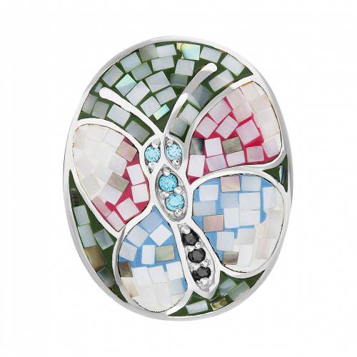 銀色 シルバー 【 UNBRANDED STERLING SILVER MOTHER-OF-PEARL MOSAIC BUTTERFLY RING / STERLING SILVER 】 ジュエリー アクセサリー レディースジュエリー 指輪 リング