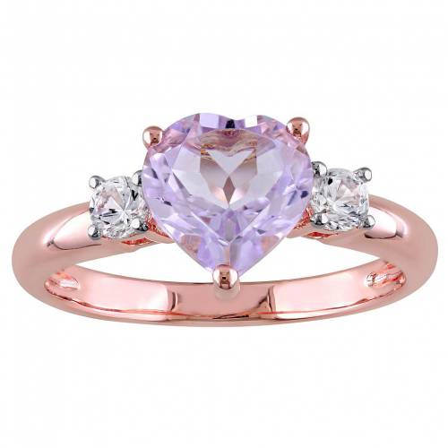 ローズ ゴールド 銀色 シルバー 白色 ホワイト & 【 STELLA GRACE 18K ROSE GOLD OVER SILVER DE FRANCE AMETHYST LAB CREATED WHITE SAPPHIRE HEART RING / ROSE GOLD TONE 】 ジュエリー アクセサリー レディースジュエリー 指